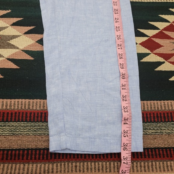 Quince European Linen Tapered Ankle Pants Size XS Light Blue‎ 26" Inseam Pull On - Picture 7 of 8